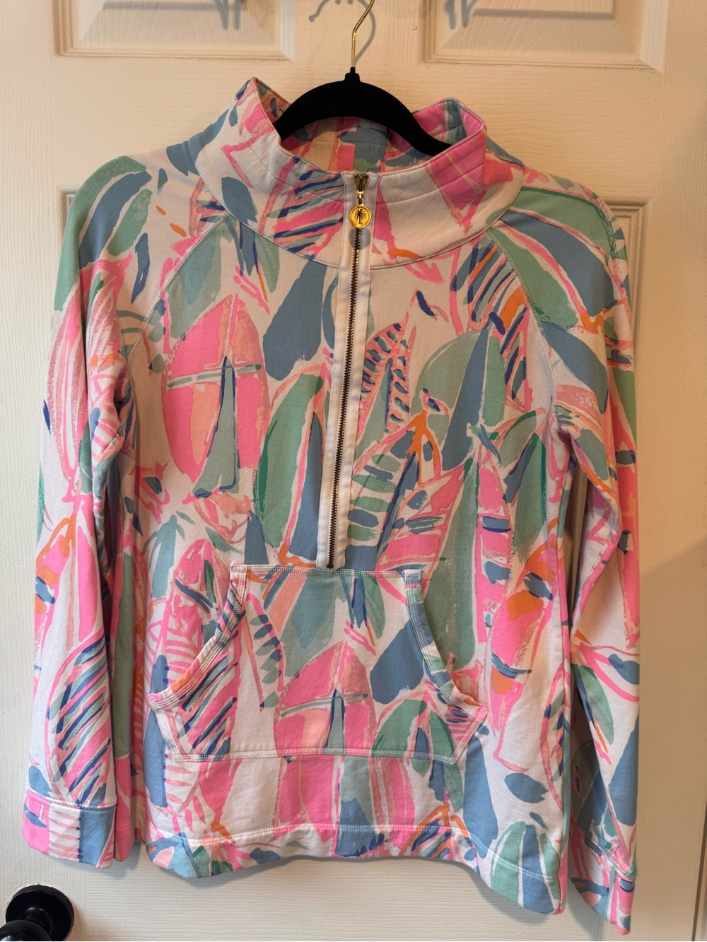 Lilly Pulitzer Pastel Print Half-Zip Popover in Pink, Mint, Blue